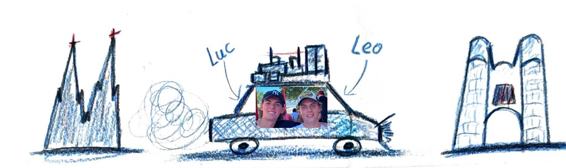 Leo und Luc auf ihrer handgezeichneten Fahrt von Köln nach Maastricht